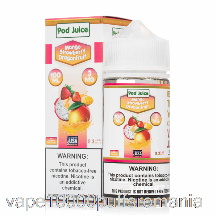 Vape Romania Mango Capsuni Dragonfruit - Suc De Pastaie - 100ml 12mg